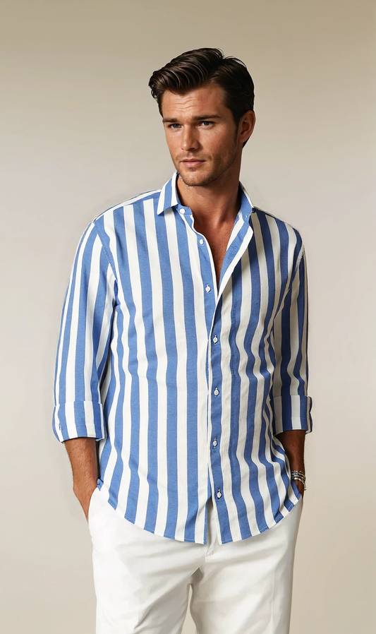 Striped Summer Shirt With Long Sleeves