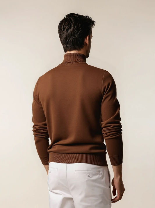 CROCHET TURTLENECK BROWN