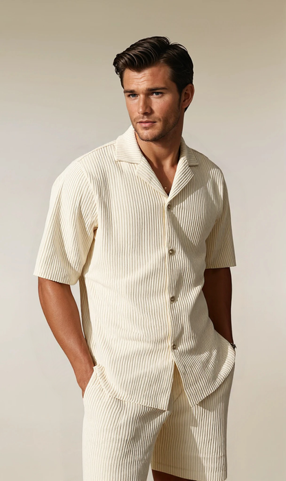 Stripped set beige