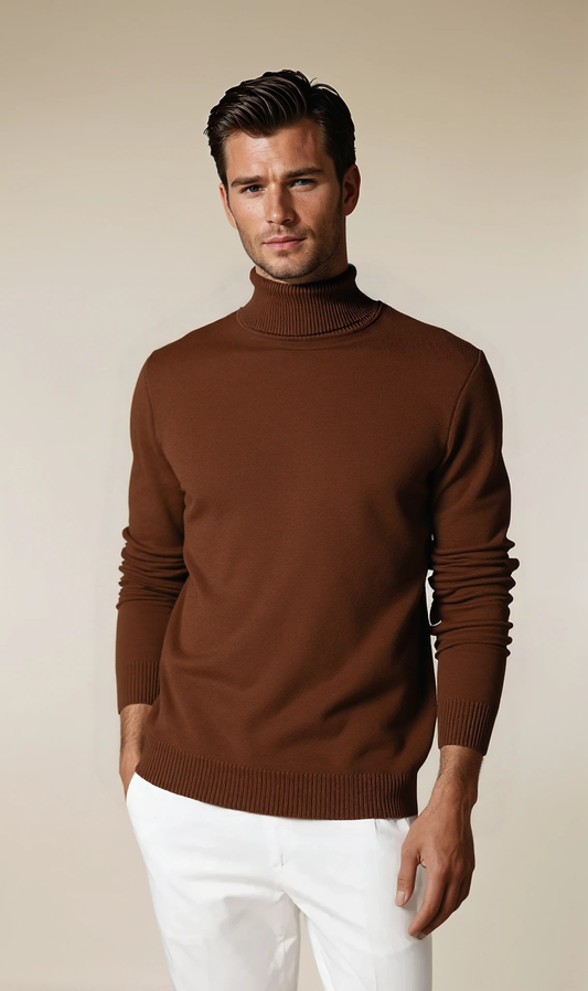CROCHET TURTLENECK BROWN