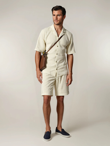 Stripped set beige