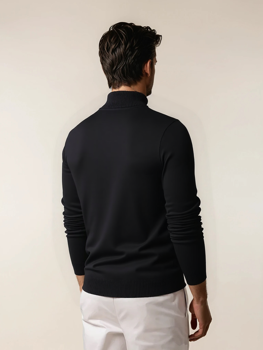 CROCHET TURTLENECK BLACK